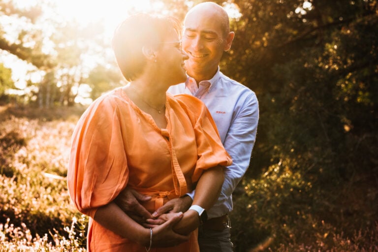 Loveshoot bij ondergaande zon De Teut Zonhoven